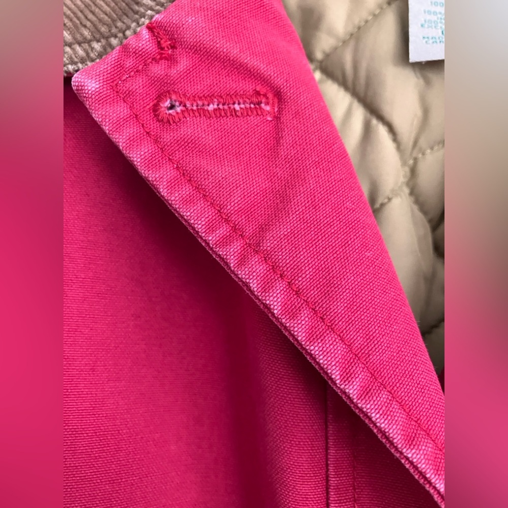 L.L. Bean Women's Raspberry Canvas Jacket with Corduroy Collar - Picture 12 of 15